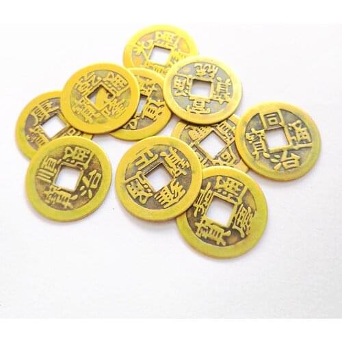 23mm Chinese Feng Shui Decorating Lucky I Ching Dynasty Ancient Copper Coins 8 5 Ten emperors Antique Fortune Money Home Decor