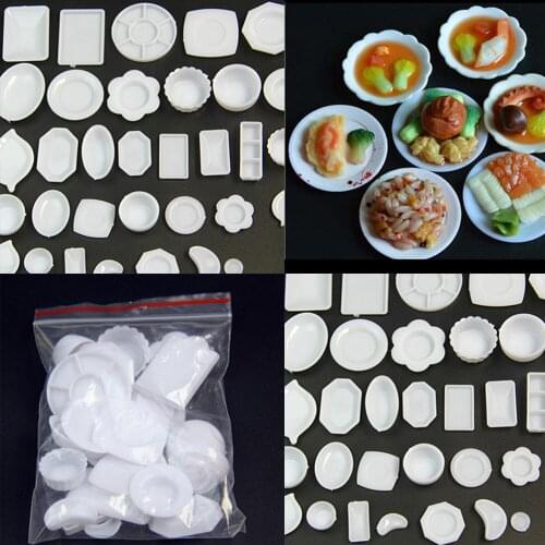 33pcs/Set Doll Accessories Kitchen Mini Tableware Miniatures Cup Plate Dish Decor Toys for Kids Girls