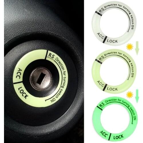 Car Luminous Ignition Key Ring Auto Motorcycle 3D Sticker Switch Cover Glowing In The Dark Fluorescent Decals Decor