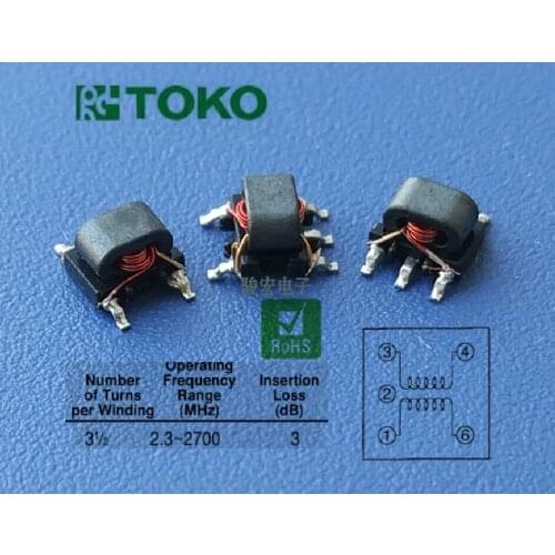 10pc 2.3Ghz - 2.7Ghz balanced unbalanced converter for balun RF transformer with chip