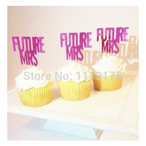 Future Mrs Cupcake Toppers, Bachelorette Party, Bridal Shower Cupcake toppers, Wedding Cupcake toppers wedding Engagement