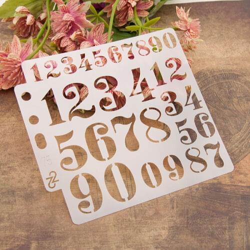 Numeric Layering Stencil Painting Coloring Craft Embossing Decorative Template DIY Scrapbook Photo Album Drawing Hollow Template
