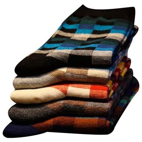 Cnleyoyo Wholesale Classic Colorful Stripe Grid Cotton Quarter Men Casual Socks