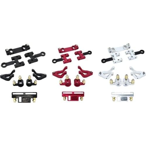 For WPL D12 1/10 RC Truck Car Upgrade Parts Metal Upper Lower Swing Arm Steering Cup Knuckle Set Accessories