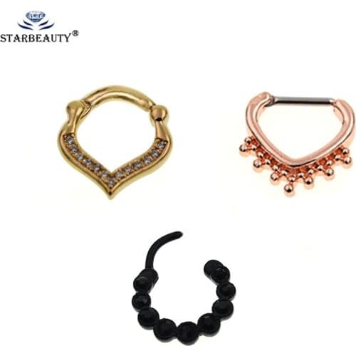 1pc Stepum Nose Clicker Hoop Ring Navel Lip Nipple Tragus Cartilage Ring Piercing Body Jewelry