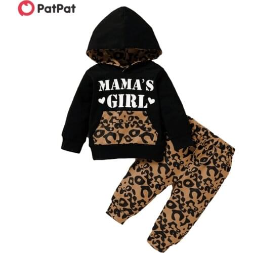 PatPat 2020 New Spring and Autumn 3pcs Baby Girl Leopard Sets for Baby Girl Clothes