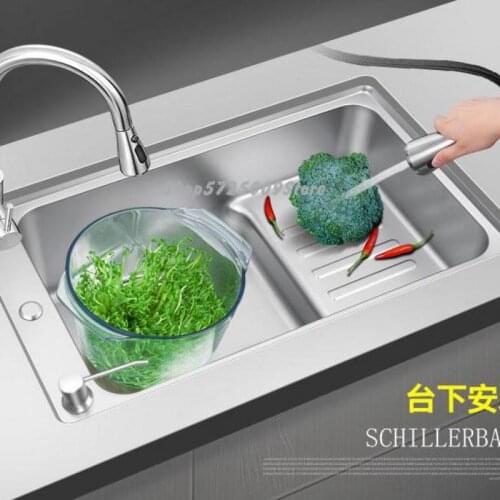 Nano Sink Single Basin Stepped Sink Kitchen Stainless Steel Sink Large Single Basin Sink Under Counter Basin Black