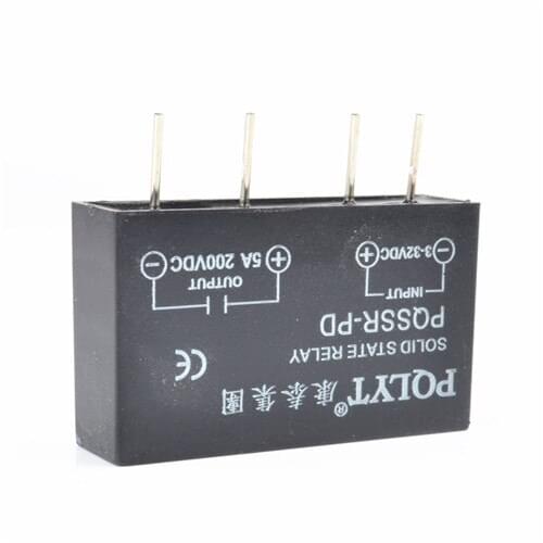 Pcb mounting ssr slim 5A pcb solid state relay input 3-32VDC output 5-200VDC