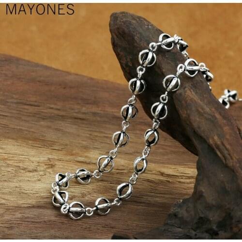 7mm Lantern Chain Necklaces 925 Silver 50cm to 65cm Fashion Original S925 Thai Silver Women Men Necklace for Jewelry Making