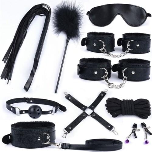 BDSM Toys Kits Adults Gay Sex Toys for Women Erotic Handcuffs Nipple Clamps Whip Spanking Anal Plug Butt Couples Bondage Gear