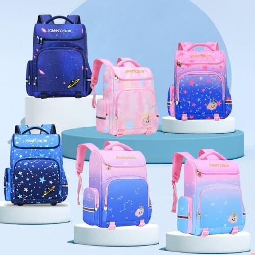 New Style Korean-style Candy Star Gradient Color School Bag Lightweight Burden Relieving hu ji Men and Women Baby Children Backp