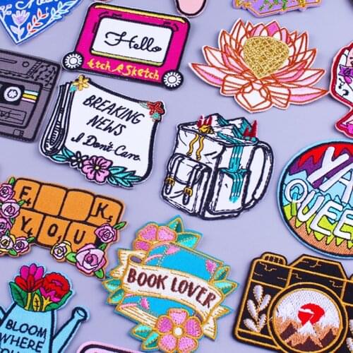 Breaking News Letter Patches On Clothing Cartoon Package Patch Flowers Stickers Embroidered Patches For Clothing Iron On Parches