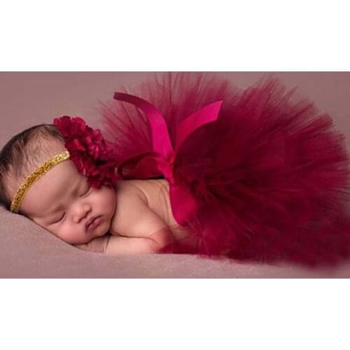 Cranberry/Wine Tutu Skirt Newborn Tutu and Headband Baby Tutu Photography Prop Full Fluffy Tutus 16 Designs TS032
