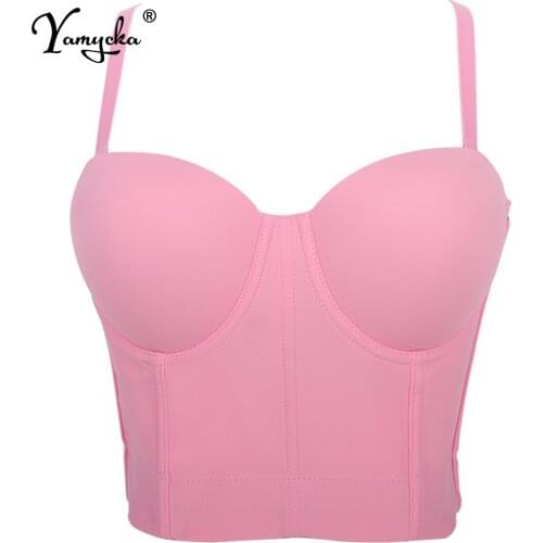 Sexy white bustier corset crop top women summer Party halter tank y2k top Push Up bra clubwear bralette Cropped tube womens tops