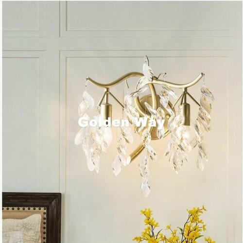 Nordic American Country Crystal Wall Lamp Modern European Luxury Crystal Lights Bedroom Restaurant Aisle Creative Retro Lighting