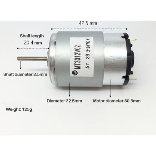 Brand New Micro Carbon Brush Motor 30LYT1243A DC 12V Small 450 Motor Long Shaft for Car Massage Seat/lumbar Support Accessories