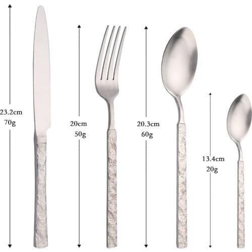 Royal Vintage Style 304 Stainless Steel Western Archaistic Metal Cutlery Retro Texture Dinnerware tableware for Kitchen Home