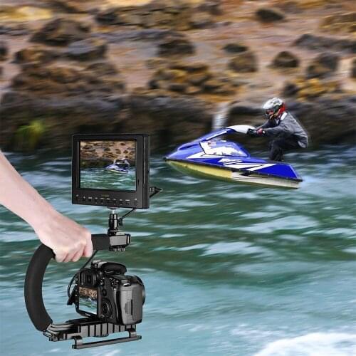 SUNNYLIFE C-Shaped Handheld Camera Flash Microphone Stabilizer Holder Grip Bracket Handle Phone Support Hot Shoe Buckle Adapter