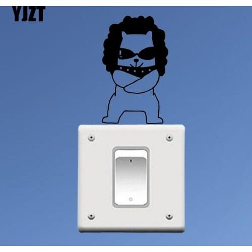 YJZT Art Fashion Wall Switch Sticker Animal Pattern Vinyl Decal Decor Cartoon Cool Lion S19-0782