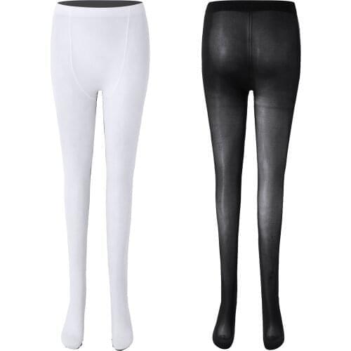 1 Women Patchwork Pantyhose Sexy Skinny Legs Tights Prevent Hook Silk Stockings Contrast Double Color Socks Tight Long Stockings