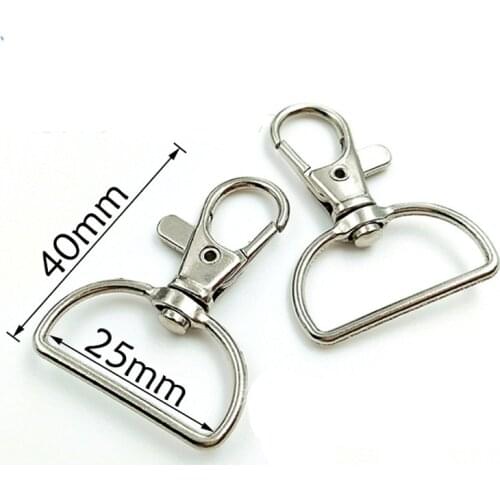 1pc D Ring Swivel Lobster Clasp Keychain Alloy Metal Clasps Hooks Handbag Straps Accessories DIY Jewelry Making