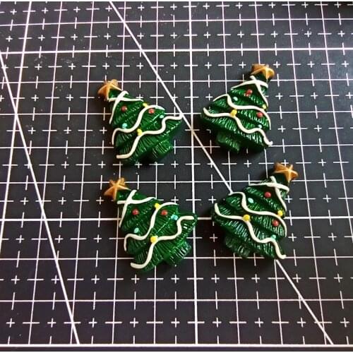 1pcs/lot resin flat back black DarkCyan Christmas tree 27mm Scrapbook Embellishment DIY Phone Decoration