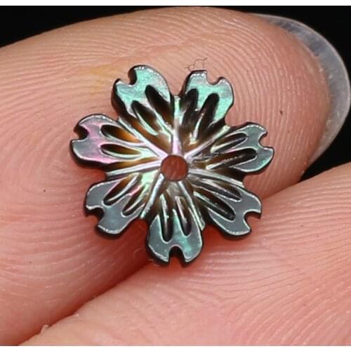 1 PC Natural Black Petal Shaped Shell Loose Beads Handmade Crafts DIY Necklace Bracelet Earrings Jewelry Accessories