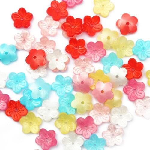 10pcs 15mm Imitation Shell Spacer Charm Acrylic Acetate Petals Flower Beads For DIY Jewelry Making Hairpin Bracelet Accessories