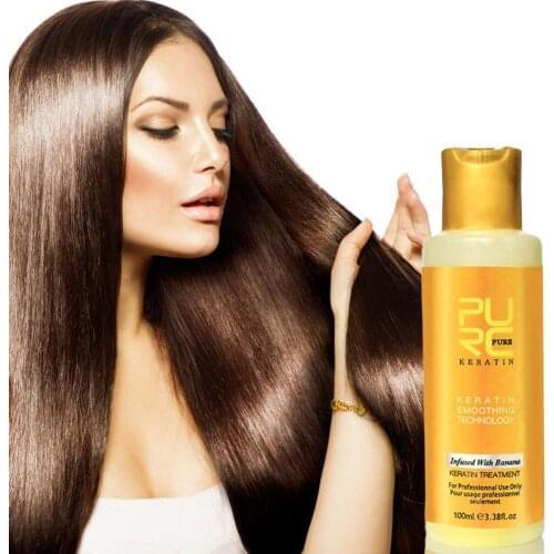 100ml Purc 12% Banana Flavor Keratin Treatment Frizzy Treatment Hair Straightening Damage Repair Hair Brazilian Keratin U0E7