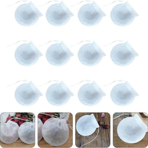 200 Pcs Empty Tea Pouch Round Tea Bags Filter Paper Bags Spices Bag With String Heal Seal Filter Paper For Herb Loose Tea