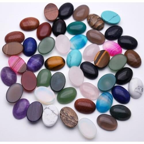 13x18MM Natural Stone Oval shape cab cabochon charms stone Beads for jewelry making DIY beads 50Pcs/lot Free shipping