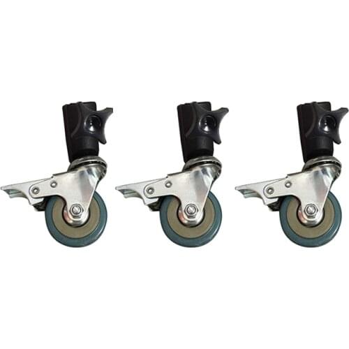 3PCS 22mm Photo Studio Universal Caster Wheel Tripod Pulley Heavy Duty for Light Stands/Studio Boom