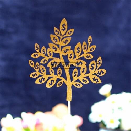 300pcs Festival Supplies Cake Flag Money Birthday Party Cake Insert Cards Cake Decorations DIY Tree Birthday
