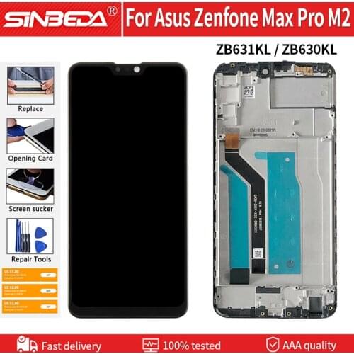 6.26'' Original LCD Digitizer For Asus Zenfone Max Pro M2 ZB631KL ZB630KL LCD Display Touch Screen Assembly With Frame+Tools