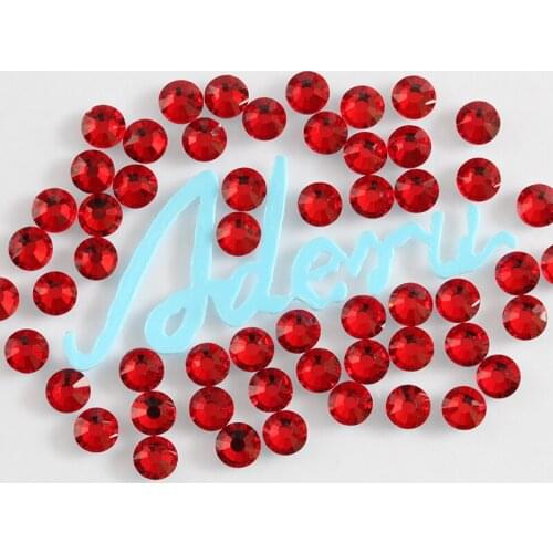 Aderu light siam 712 super shiny lead free crystal hot fix rhinestone for nail art ornament garment shoe hat scarf decoration