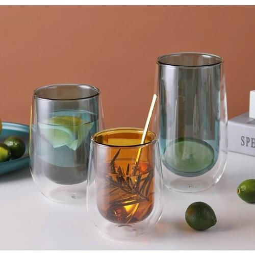 Champagne whiskey beer glass Double walls Glasses Creative coffee mugs Breakfast milk tumbler cup Tea wine drinking Cups 2020