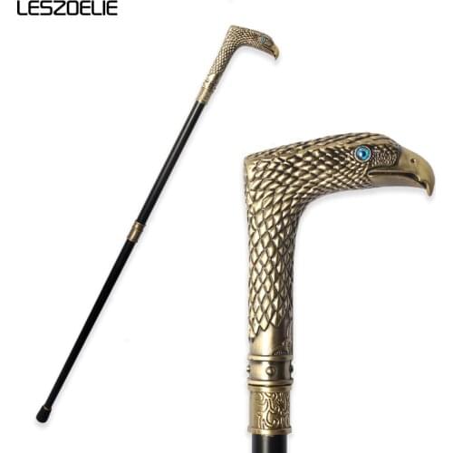 Bronze Eagle-Head Walking Stick Cane Man Party Decorative Walking Cane Men Fashion Elegant Hand Cane Vintage Canes Walking Stick