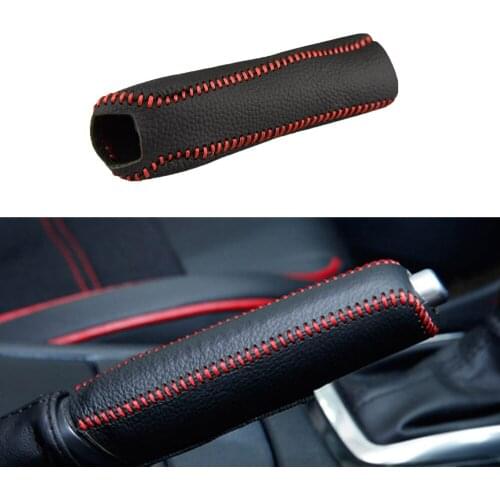 Car Handbrake Grips Cover For Kia K2 2011 2012 2013 2014 2015 Accessories Auto Leather Hand Brake Cover Protective Sleeve