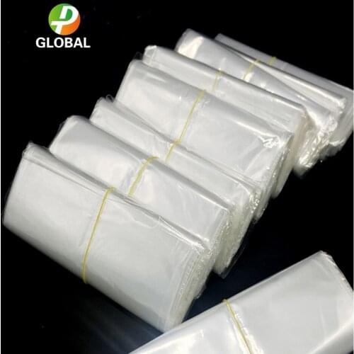 D&P 100-500pcs/lot Transparent POF Plastic Bag Package Shrink Wrap Film Household Heat Shrinkable Grocery Shoe Cosmetics Storage