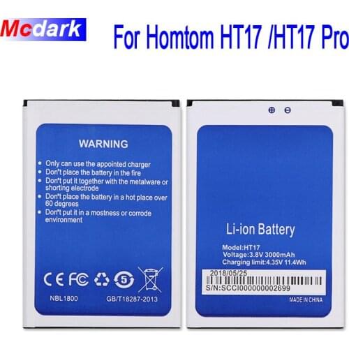 For Homtom HT17 Battery For Homtom HT17 Pro Batterie Bateria Accumulator AKKU 3000mAh