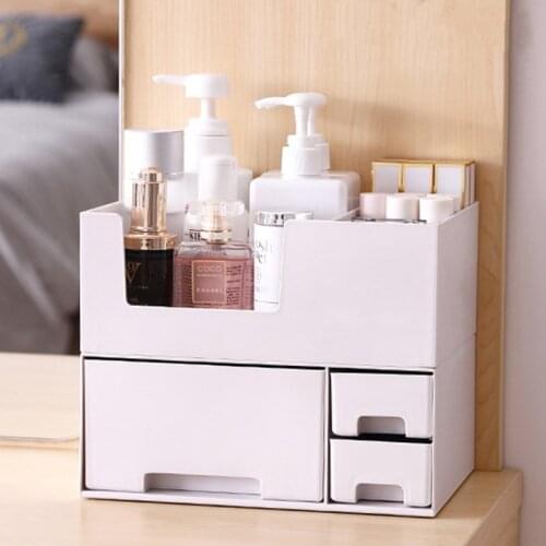 Double-layer Plastic Cosmetic Storage Box Bedroom Desktop Storage Box Drawer Jewelry Makeup Lipstick Jewelry Organizer Bathroom