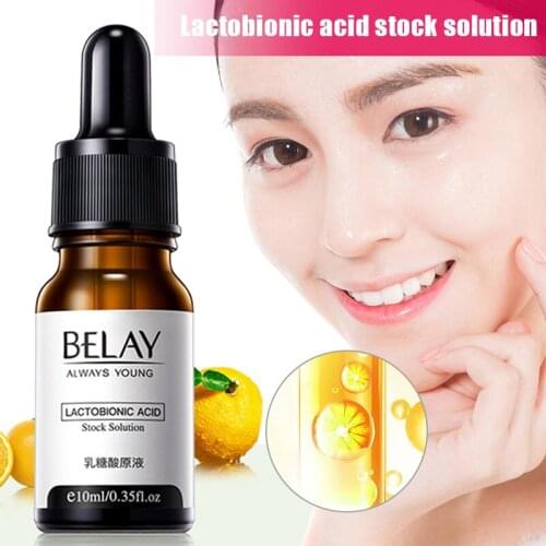 Facial Essence Lactobionic Acid Stock Solutions Anti-Aging Shrink Pores Whitening Skin Rejuvenation Firming Essence 10ml