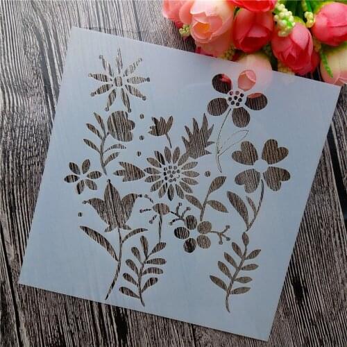 Scrapbooking tool card DIY album masking spray painted template drawing cake stencils laser cut templates Gorgeous flowers ST13