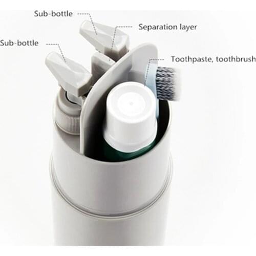 JOYLIVE 6 In 1 Travel Toiletry Toothpaste Toothbrush Holder Case Bathroom Accessories Travel Wash Cup Portable Storage Box