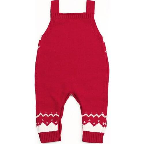 Jumpsuit autumn and winter sweaters infants Christmas and New Year climbing clothes boys and girls cartoon suspenders