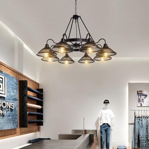 American retro restaurant bedroom creative minimalist lamps industrial style bar counter milk tea shop personality chandelier