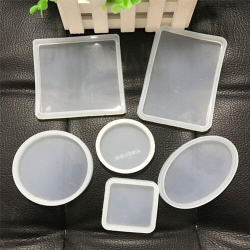 DIY Round Oval Square Shaped Silicone Molds Epoxy Resin Mirror Mould Ceramics Molds Polymer Clay Craft Mould Clear Resin Molds