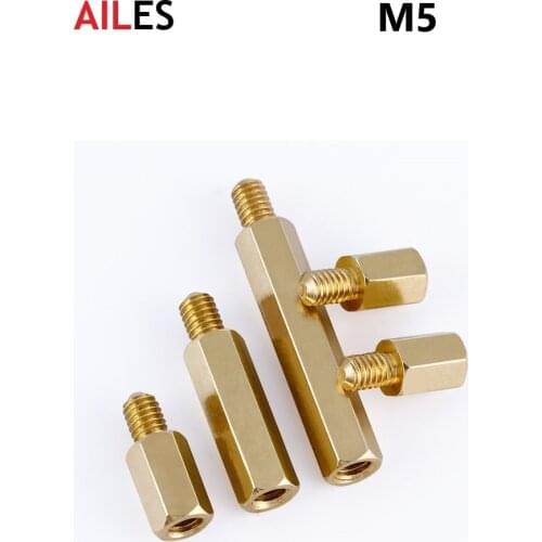 M5 Hex Brass Standoff Spacer Screw Pillar PCB Computer PC Motherboard Female Standoff Spacer 6mm Thread Length 7mm Thread Lengt