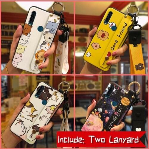 Phone Holder Soft Phone Case For Alcatel 1SE 2020/5030D Silicone Kickstand For Woman For Girls Shockproof