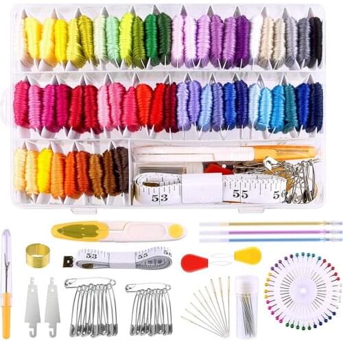 1 set Embroidery Floss SetCross Stitch Friendship Bracelets Thread with Floss Bins Cross Stitch Tool